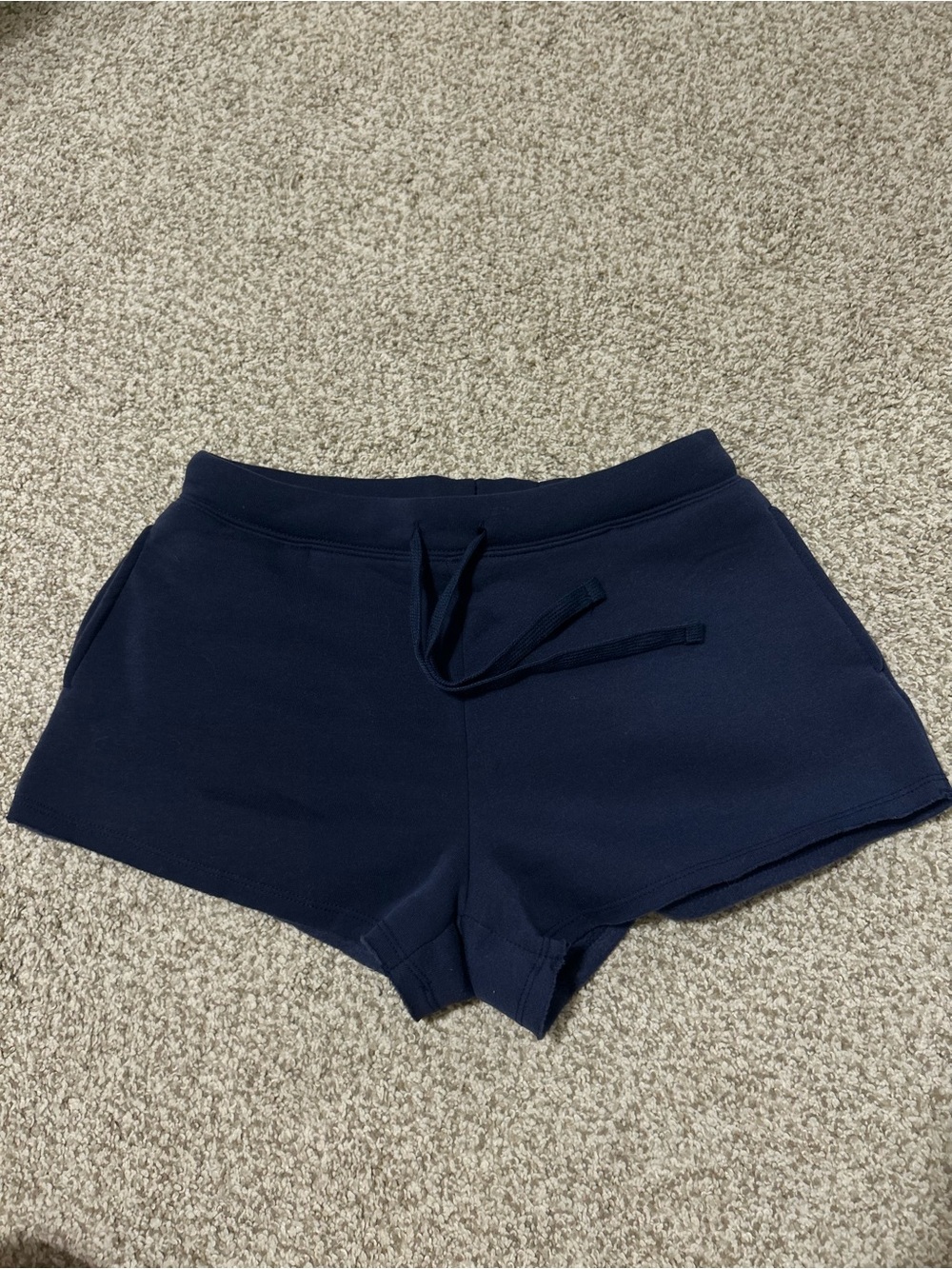 Carbon Navy Drawstring Athletic Shorts